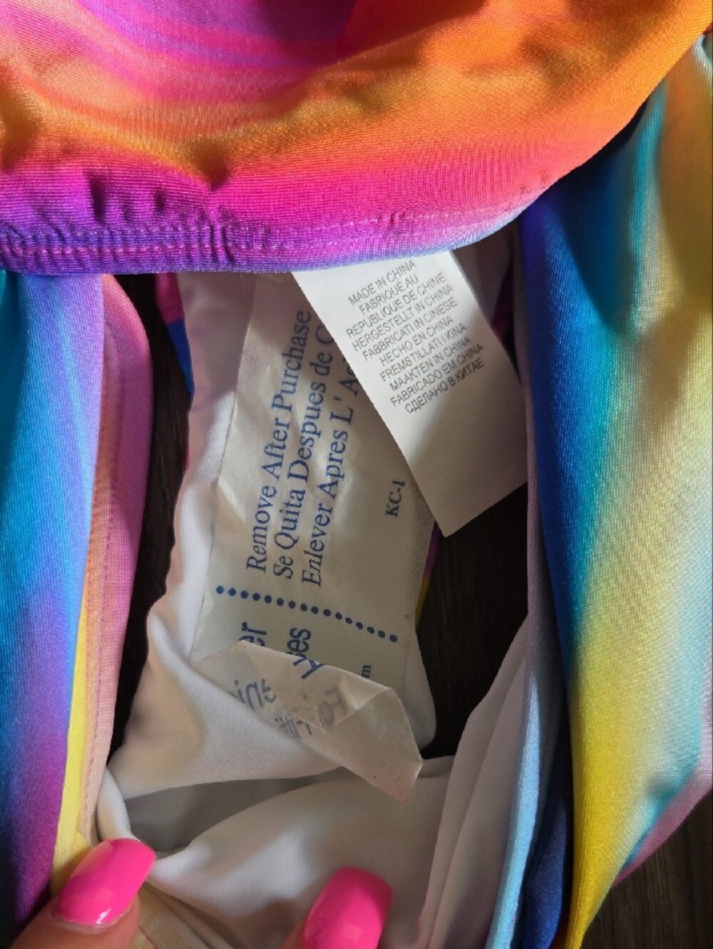 Nwot La Blanca Rainbow Foldover Bikini Bottoms - Multicolor Size 8 - Picture 5 of 6